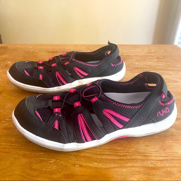 Ryka Hula Black & Pink Fisherman Sports Sandal Size 7.5 - Picture 1 of 7